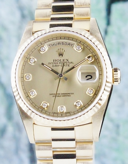(image for) UNPOLISHED ROLEX MEN SIZE 18K YELLOW GOLD OYSTER PERPETUAL DAY-DATE / 18238